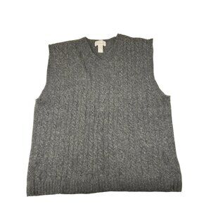 Old Navy Womens Sweater Vest XL Dark Gray Lambswool Sleeveless Preppy Winter